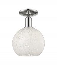 Innovations Lighting 716-1C-PN-G1216-8WM - White Mouchette - 1 Light - 8 inch - Polished Nickel - Semi-Flush Mount