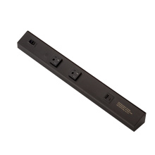 American Lighting ATOM-120V-18-BK - ATOM 18INCH POWER STRIP, BLACK FINISH, 2 20A TR RECEPTACLES, 1 USB, 1 RESET SWITCH
